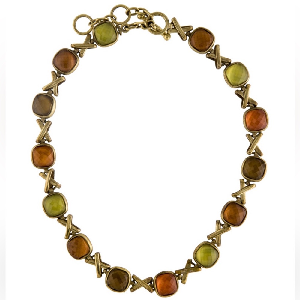 Authentic Vaubel Reversible X’s and Stone Necklace